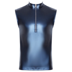 NEK Débardeur avec zip Top Andio Bleu métallisé